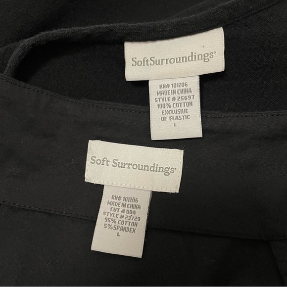 Soft Surroundings Two Blouse Bundle Fitted and Relaxed, Cotton in Black | Sz L - Picture 11 of 11